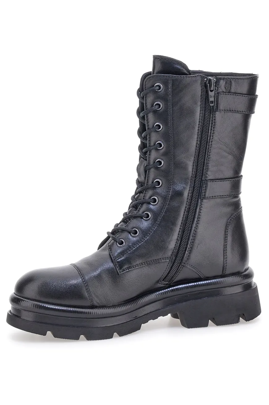 Pittarello FOCUS KI6062 schwarze Stiefeletten mit Schnallen und Profilsohle