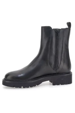 Pittarello Glam 6436675 schwarze Stiefeletten aus echtem Leder mit Profilsohle