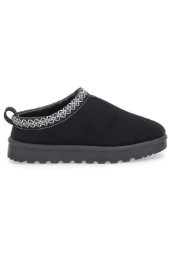 Pittarello Love PK1859C schwarze Hausschuhe mit verziertem Profil und Pelzinnenseite