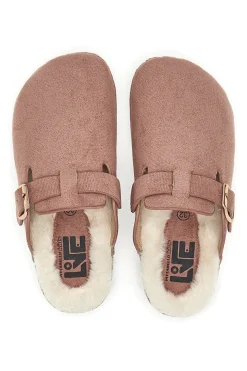 Pittarello Love 1071 Rosa Hausschuhe mit Schnalle und Fellfutter