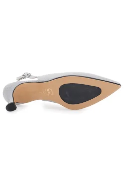 Pittarello Romantic 54366 silberne Glitzer-Slingback-Pumps