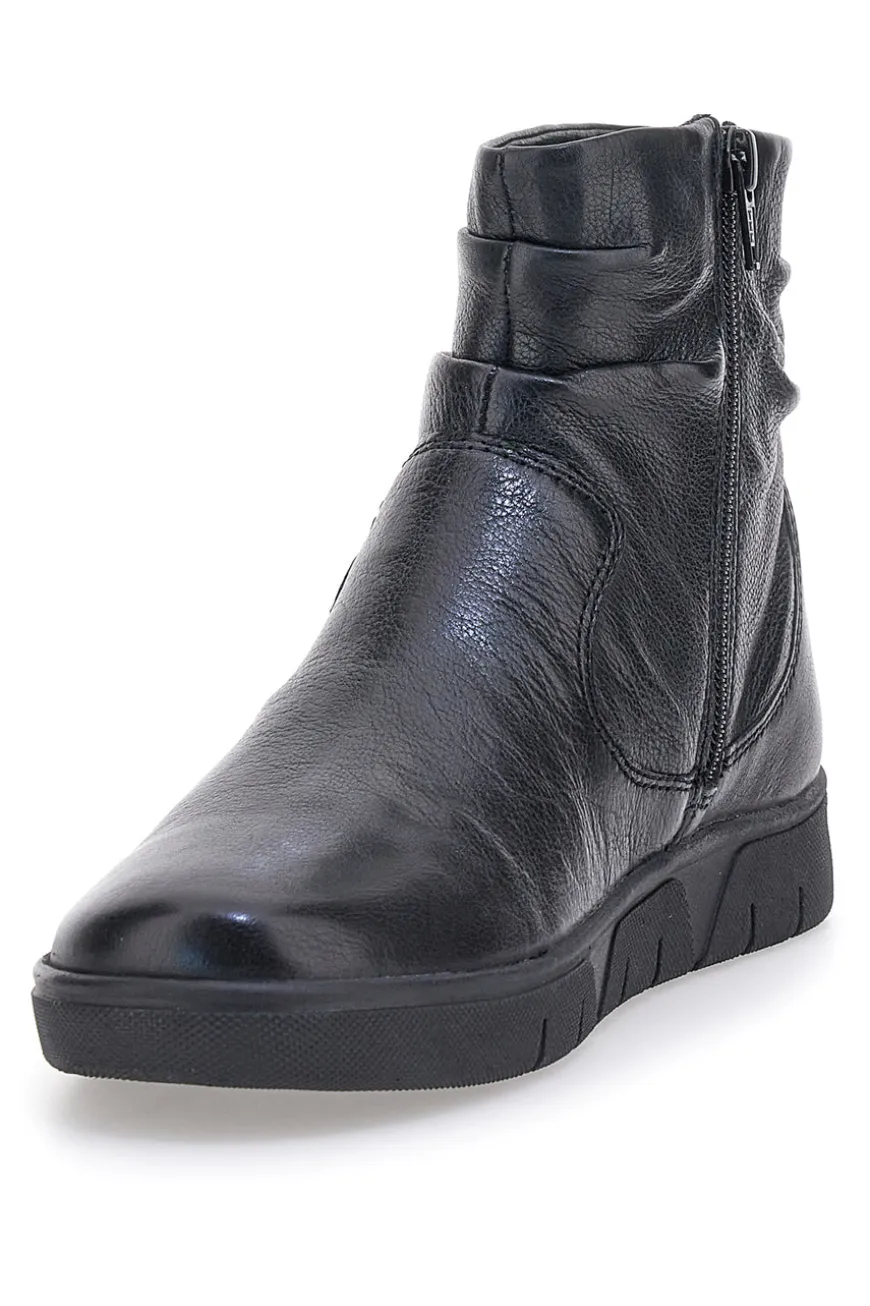 Pittarello 17801 Schwarze Lederstiefeletten mit Memory Foam