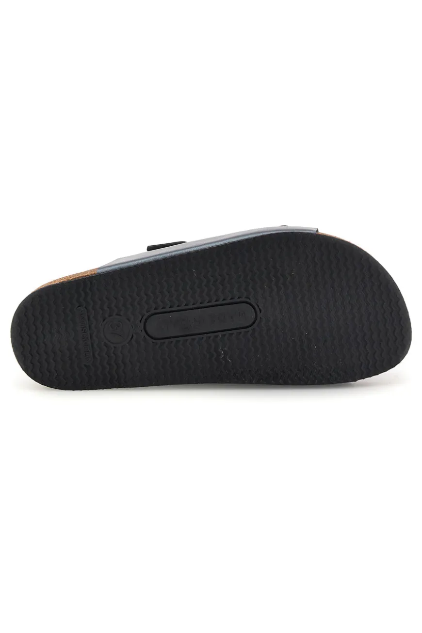 Pittarello Tierra Metallic Doppel-Riemen graue Hausschuhe 335A20630SR