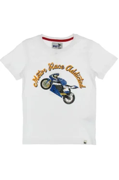 Pitt Kids T-Shirt und Shorts Set 03073 Weiß und Blau