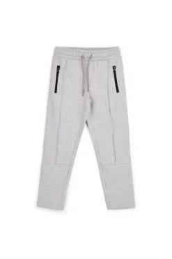 Pitt Kinder Hose grau mit Kordelzug und Reißverschluss Pt-b-p-9054