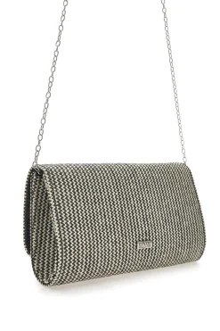 Pochette Effetto Paglia Intrecciata Bianca e Nera COVERI COLLECTION 0149-H