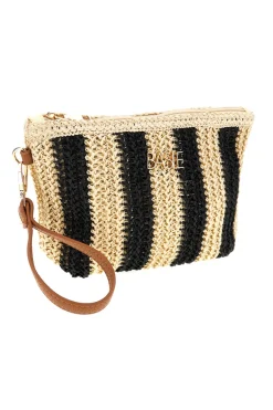 Pochette mare beige e nera a righe Basile BA27411