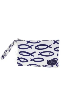 Pochette Mare Bianca con Stampa Pesci Selun beach SUI 261021