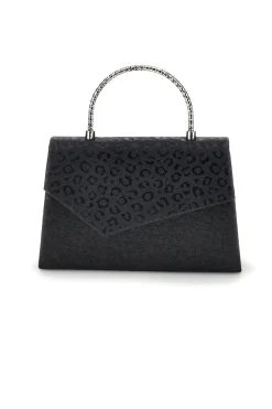 Pochette nera con texture all over e catena Nbg SERA/3488