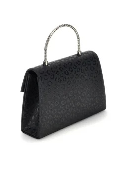 Pochette nera con texture all over e catena Nbg SERA/3488