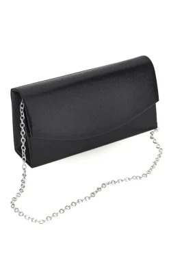 Pochette Nera in Raso con Tracolla a Catena Coveri Sera 099 7