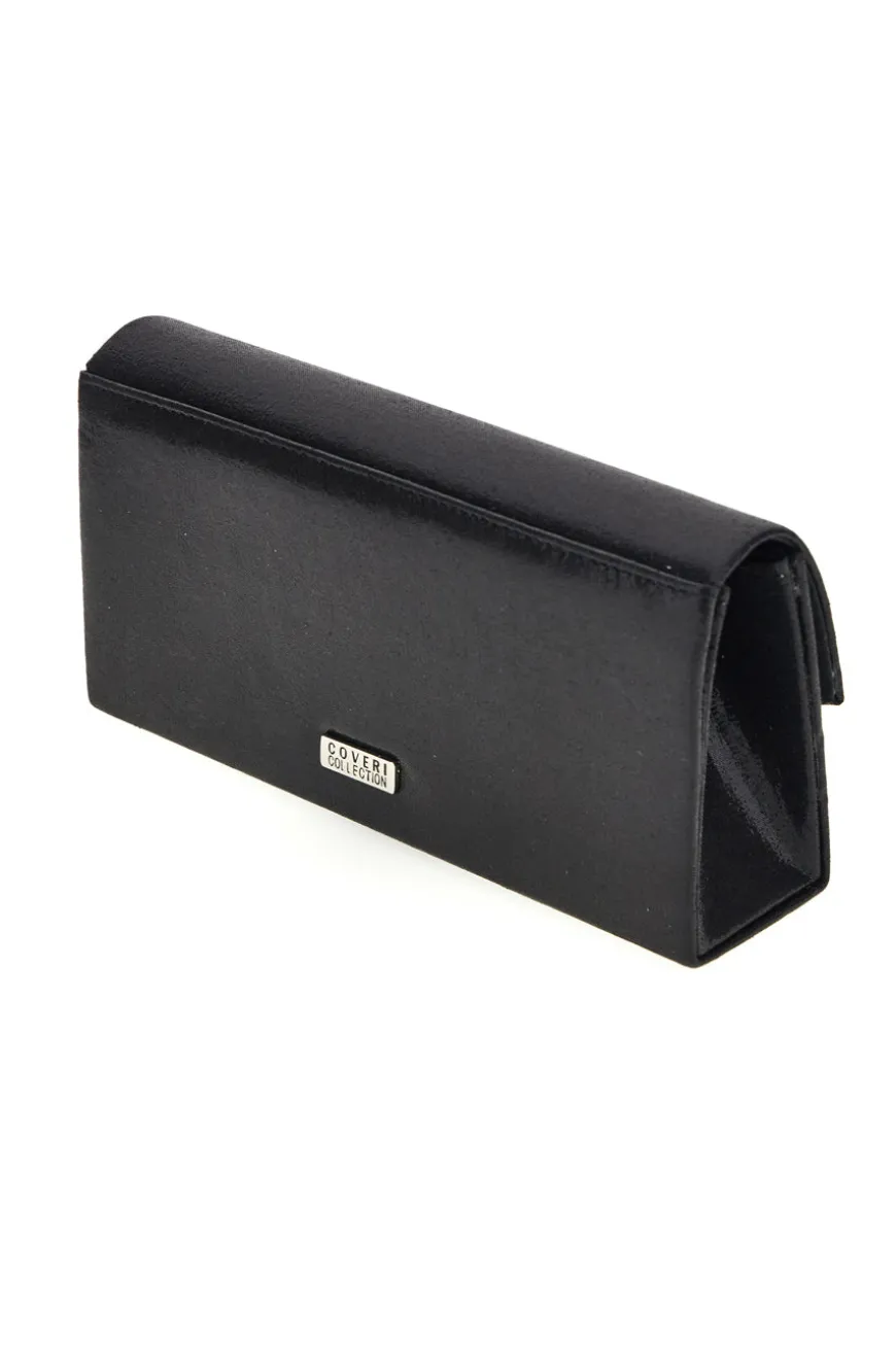 Pochette Nera in Raso con Tracolla a Catena Coveri Sera 099 7