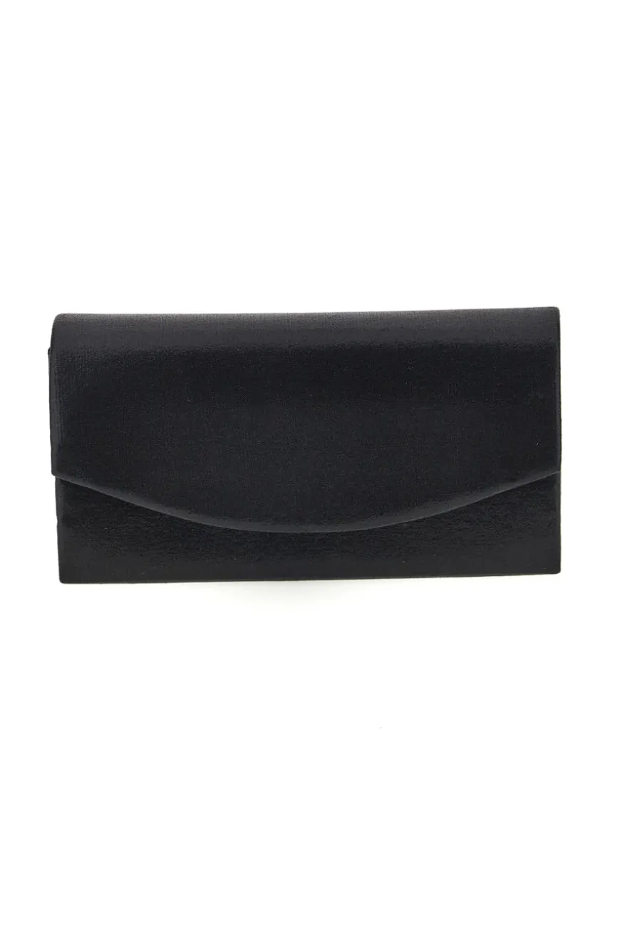 Pochette Nera in Raso con Tracolla a Catena Coveri Sera 099 7