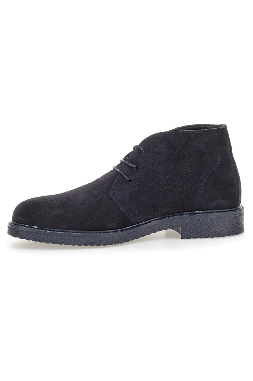 Polacchine blu in pelle scamosciata con suola in gomma Pittarello Focus 550