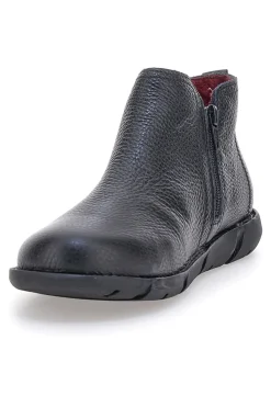 Polacchini neri in pelle con zip laterale Pittarello Tierra 30755