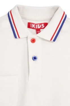 Polo bianca con colletto a contrasto Pitt kids Pt-b-pl-9053