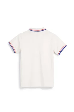 Polo bianca con colletto a contrasto Pitt kids Pt-b-pl-9053