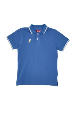 Polo Blu con Bordini Bianchi Pitt Kids PT-B-PL-05032