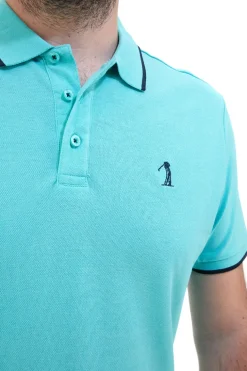 Polo Mezza Manica Turchese 100% Cotone U.S. GOLF CLUB PO2002