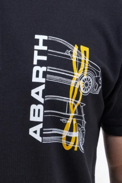 Polo nera con stampa grafica Abarth AH24SS153