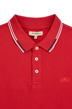 Polo rosso collo con bottoni Sevenoaks NBY6116