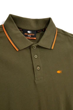 Polo verde a maniche corte con colletto a contrasto No limits MAPS016S26