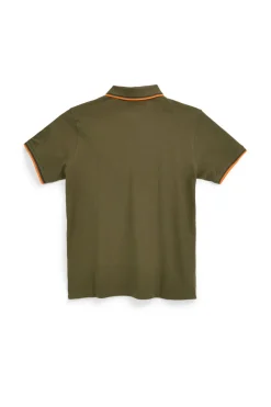 Polo verde a maniche corte con colletto a contrasto No limits MAPS016S26