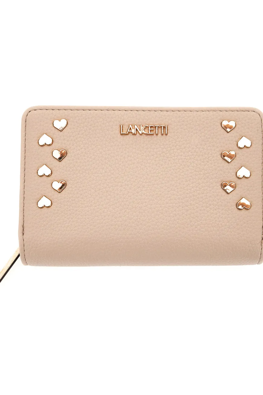 Portafoglio beige con cuori Lancetti DUFFLE