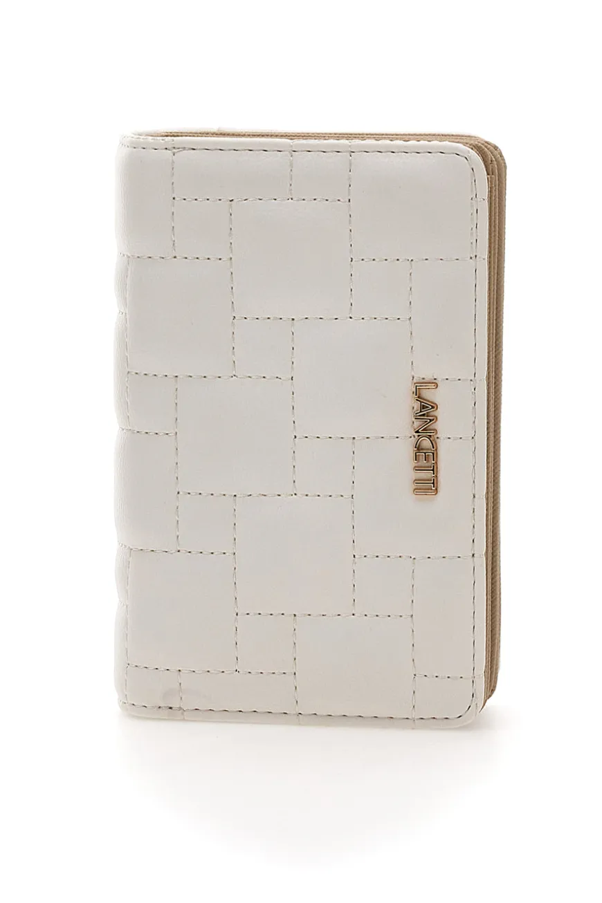 Portafoglio bianco con bottone LANCETTI QUICEY