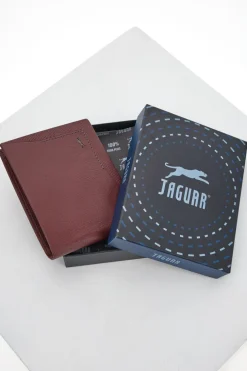 Portafoglio da Uomo Vino In vera pelle Jaguar PF827-1
