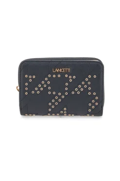 Portafoglio Nero Con Dettagli Oro Lancetti Norvil 508-84