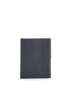 Portafoglio nero in vera pelle con porta carte Navigare PF881-94