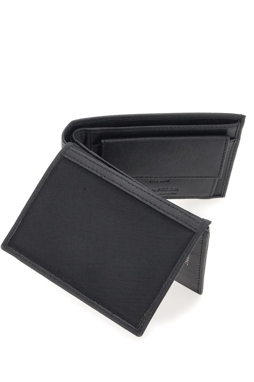 Portafoglio Nero in Vera Pelle JAGUAR PF873-1
