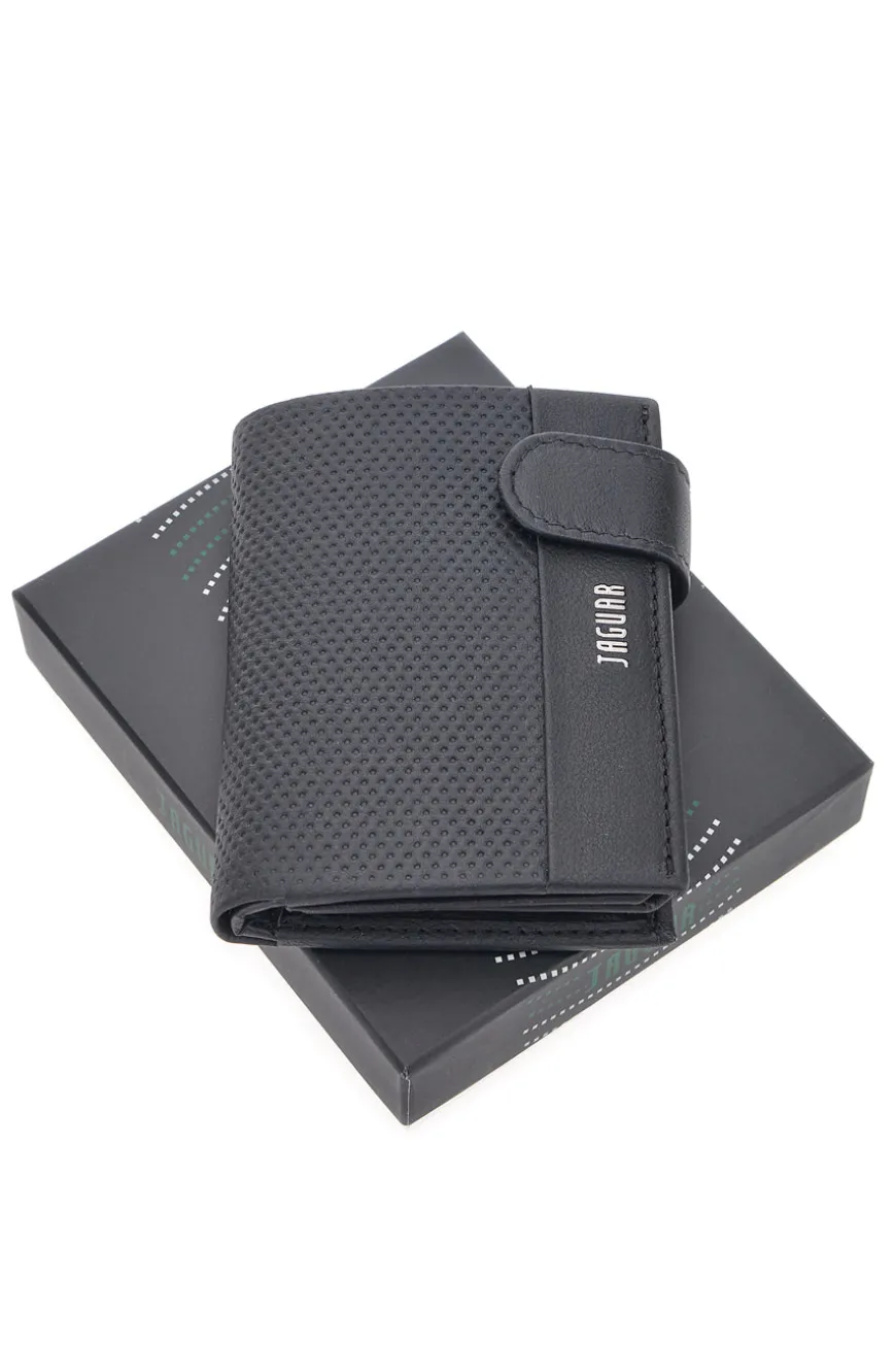 Portafoglio Rettangolare Nero Compatto con Multiscomparto JAGUAR PF873-86