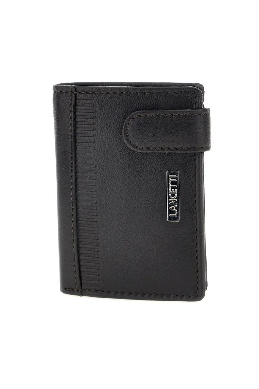Portafoglio Verticale Nero in Pelle con Protezione RFID Lancetti LL26S-766-82