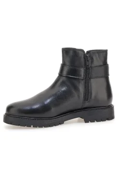Prima Riga A04GAUDI Schwarze Stiefeletten mit seitlicher Schnalle