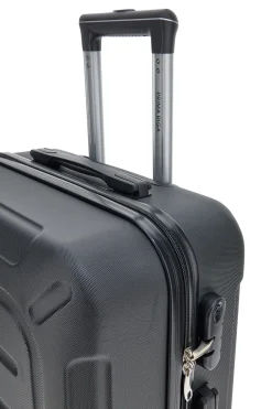 Prima Riga PR161/M Mittlerer schwarzer Hartschalen-Trolley mit Schwenkrädern