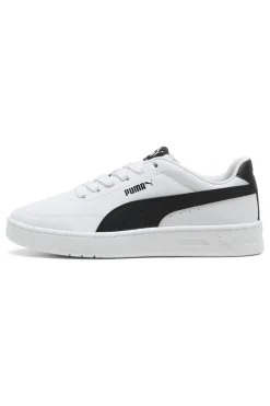 Puma Court Classic Clean Jr. Weiße Sneaker mit schwarzen Details