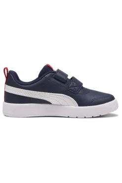 Puma Courtflex V3 V PS Blau und Weiß Turnschuhe