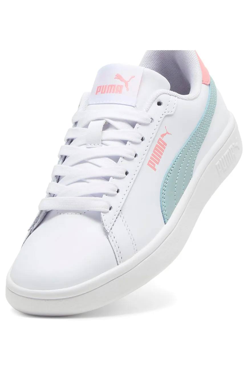 Puma – Smash 3.0 L Jr – Weiße und blaue Turnschuhe