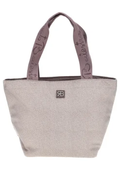 Rosa-beige Strandtasche mit Reißverschluss Renato Balestra 61030/MIAB3