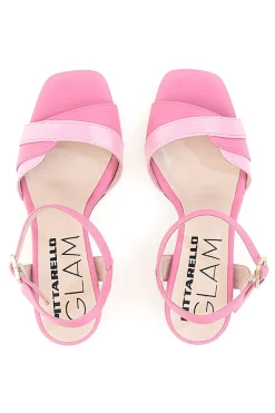 Rosa Sandalen mit Riemen und Absatz 8,5 Pittarello Glam 5548