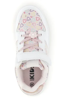Rosa Turnschuhe mit mehrfarbigen Herzen Pitt Kinder K251309