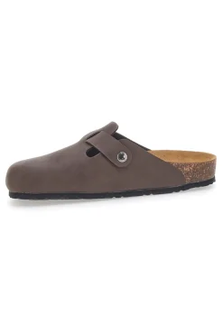Sabot marrone con fibbia e sottopiede in pelle Biomodex 32950