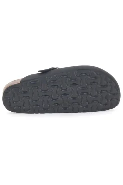 Sabot neri con fibbia e sottopiede in pelle Biomodex 32850