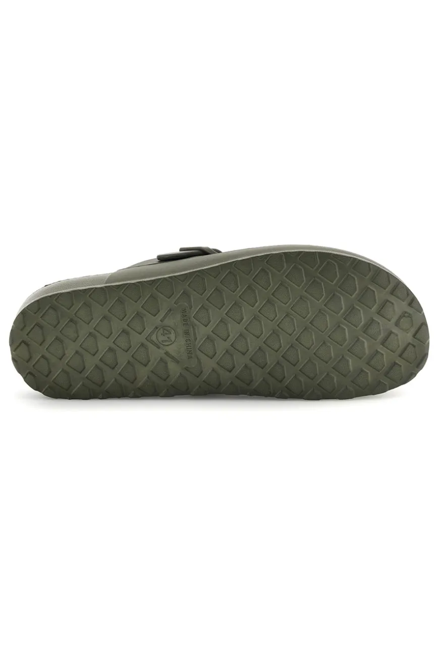 Sabot verde con fibbia 2t2l 2526