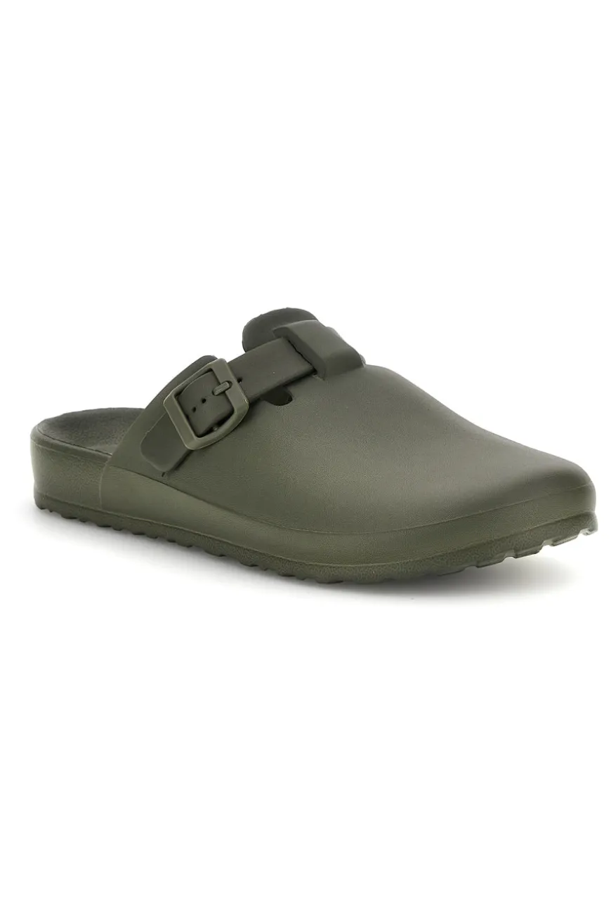 Sabot verde con fibbia 2t2l 2526