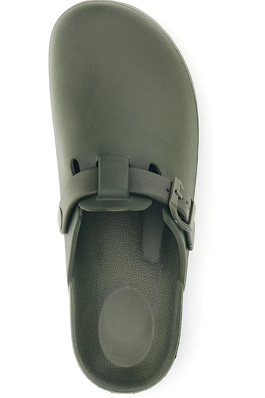 Sabot verde con fibbia 2t2l 2526