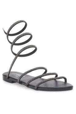 Sandali Alla Schiava Neri con Glitter THE FIRST CHIC PRE9300