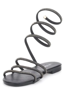 Sandali Alla Schiava Neri con Glitter THE FIRST CHIC PRE9300